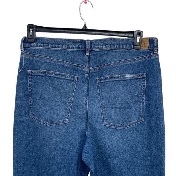 New American Eagle Womens Size 18 Super High Rise Baggy Straight Denim Jeans - Picture 4 of 7